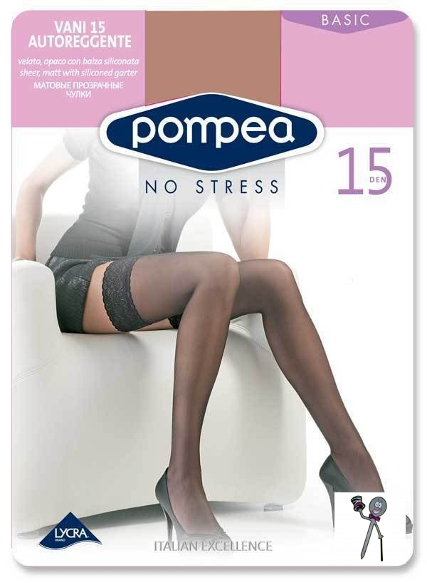 Media con liga silicona 15 den. Pompea