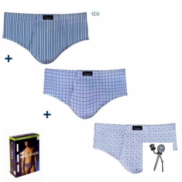 Slip pack 3 algodón estampado Abanderado